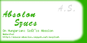 absolon szucs business card